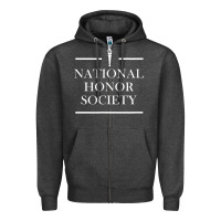 Charcoal Heather National Honor Society Torch Zipper Hoodie - longCreatives