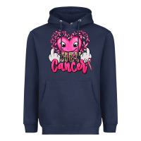 Navy hey cancer with middle fingers Heavyweight Hoodie - AdoDesignShop