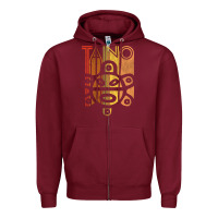 Burgundy Taino Sun Boricua Vintage Taino Gift of Puerto Rico Zipper Hoodie - longCreatives