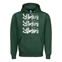 Sports Green Retro Three England Lions Vintage Souvenir Zipper Hoodie - longCreatives