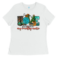 White Western love my country music Ladies Tee - HowdyJamesFarm