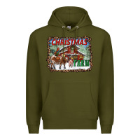 Army Green Christmas On The Farm Premium Hoodie - RanaPortraitStore