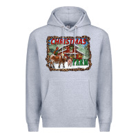 Heather Grey Christmas On The Farm Premium Hoodie - RanaPortraitStore
