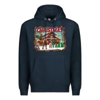 Navy Christmas On The Farm Premium Hoodie - RanaPortraitStore