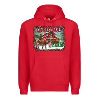 Red Christmas On The Farm Premium Hoodie - RanaPortraitStore