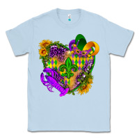 Dusty Blue Mardi Gras heart Classic Tee - HowdyJamesFarm