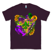 Plum Mardi Gras heart Classic Tee - HowdyJamesFarm