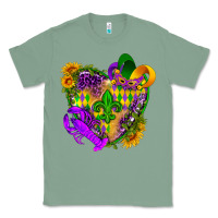 Sage Mardi Gras heart Classic Tee - HowdyJamesFarm