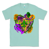 Seafoam Mardi Gras heart Classic Tee - HowdyJamesFarm