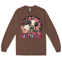 Chestnut Be my Valentine Holstein Cow Valentine's Day Long Sleeve Tee - FaDigitalArtStudio