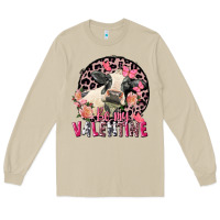 Mushroom Be my Valentine Holstein Cow Valentine's Day Long Sleeve Tee - FaDigitalArtStudio