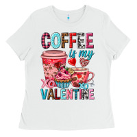 White Coffee is my Valentine Valentine's Day Ladies Tee - HowdyJamesFarm