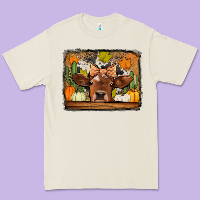 Fall Cow Premium Tee Designed By Jasminsmagicworld