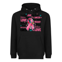 Black breast cancer ribbons with cancer words Heavyweight Hoodie - AdoDesignShop