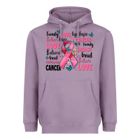 Lavender breast cancer ribbons with cancer words Heavyweight Hoodie - AdoDesignShop