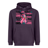Plum breast cancer ribbons with cancer words Heavyweight Hoodie - AdoDesignShop