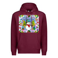 Burgundy Chillin Snow Premium Hoodie - CowhideDigitalArt