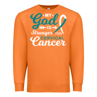 Carrot My God is Stronger Than Cervical Cancer Awareness Warrior Premium Sweatshirt - longCreatives