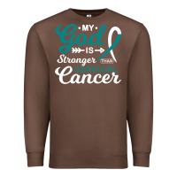 Chestnut My God is Stronger Than Cervical Cancer Awareness Warrior Premium Sweatshirt - longCreatives