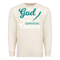 Sandshell My God is Stronger Than Cervical Cancer Awareness Warrior Premium Sweatshirt - longCreatives