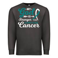 Smoke My God is Stronger Than Cervical Cancer Awareness Warrior Premium Sweatshirt - longCreatives