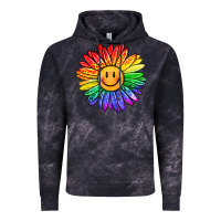 Cloud Black rainbow smiley face sunflower Vintage Hoodie - OliviaCreatesArt