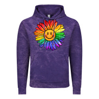 Cloud Purple rainbow smiley face sunflower Vintage Hoodie - OliviaCreatesArt