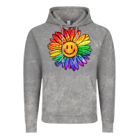 Cloud Rock rainbow smiley face sunflower Vintage Hoodie - OliviaCreatesArt