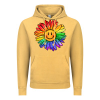 Vintage Mustard rainbow smiley face sunflower Vintage Hoodie - OliviaCreatesArt