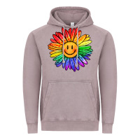 Vintage Zinc rainbow smiley face sunflower Vintage Hoodie - OliviaCreatesArt