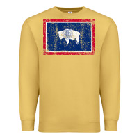 Antique Gold State of Wyoming Flag Fun Vintage Retro Fall Hiking Premium Sweatshirt - longCreatives