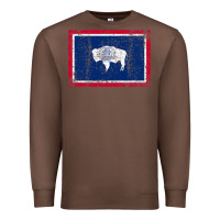 Chestnut State of Wyoming Flag Fun Vintage Retro Fall Hiking Premium Sweatshirt - longCreatives