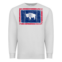 Dove Grey State of Wyoming Flag Fun Vintage Retro Fall Hiking Premium Sweatshirt - longCreatives