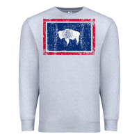 Heather Grey State of Wyoming Flag Fun Vintage Retro Fall Hiking Premium Sweatshirt - longCreatives