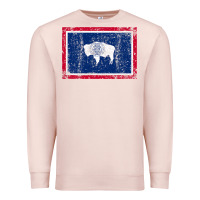Pale Pink State of Wyoming Flag Fun Vintage Retro Fall Hiking Premium Sweatshirt - longCreatives