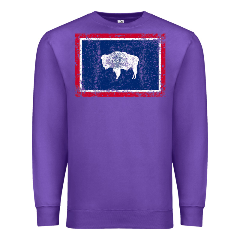 State Of Wyoming Flag Fun Vintage Retro Fall Hiking Premium Sweatshirt by longCreatives | Teevron
