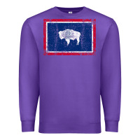 Purple State of Wyoming Flag Fun Vintage Retro Fall Hiking Premium Sweatshirt - longCreatives