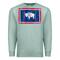 Seafoam State of Wyoming Flag Fun Vintage Retro Fall Hiking Premium Sweatshirt - longCreatives