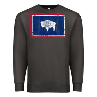 Smoke State of Wyoming Flag Fun Vintage Retro Fall Hiking Premium Sweatshirt - longCreatives