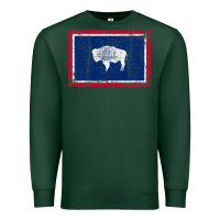 Sports Green State of Wyoming Flag Fun Vintage Retro Fall Hiking Premium Sweatshirt - longCreatives