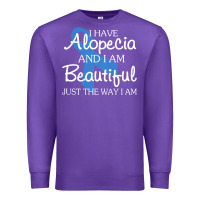 Purple I Have Alopecia Awareness, I Am Beautiful Just Th Premium Sweatshirt - longCreatives