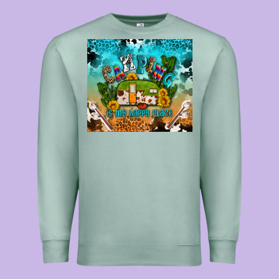 Camping Is My Happy Place Premium Sweatshirt Designed By Adodesignshop
