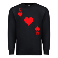 Black Queen Of Hearts  Playing Card   Halloween Costume Premium Sweatshirt - longCreatives