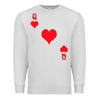 Dove Grey Queen Of Hearts  Playing Card   Halloween Costume Premium Sweatshirt - longCreatives