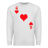 Oatmeal Heather Queen Of Hearts  Playing Card   Halloween Costume Premium Sweatshirt - longCreatives