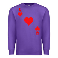 Purple Queen Of Hearts  Playing Card   Halloween Costume Premium Sweatshirt - longCreatives