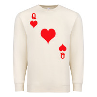 Sandshell Queen Of Hearts  Playing Card   Halloween Costume Premium Sweatshirt - longCreatives
