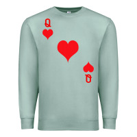 Seafoam Queen Of Hearts  Playing Card   Halloween Costume Premium Sweatshirt - longCreatives