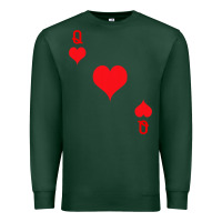 Sports Green Queen Of Hearts  Playing Card   Halloween Costume Premium Sweatshirt - longCreatives
