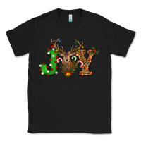 Black Christmas Joy Reindeer Classic Tee - RanaPortraitStore